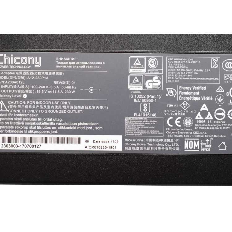 CHICONY MSI GS75 Stealth-091 Chargeur Adaptateur
