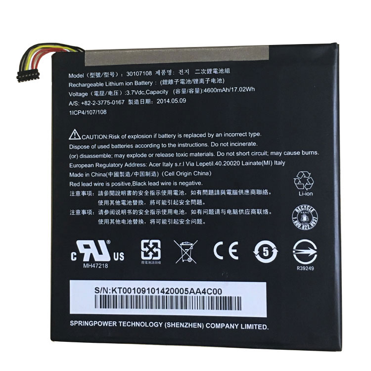 ACER Iconia Tab 8 A1-840FHD Batterie ordinateur portable