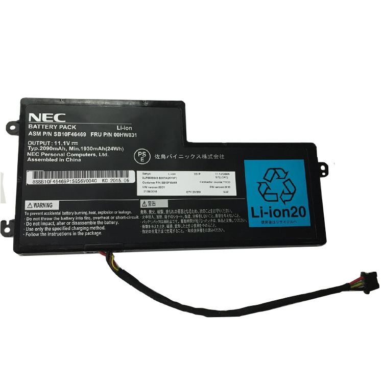 NEC FRU P/N 00HW031 Batterie ordinateur portable